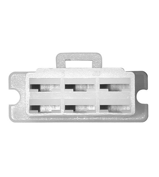Connettore Rettangolare Maschio con Asola / 6 Faston Femmine per Cavi Elettrici per Piaggio Vari Modelli - PBE982-1
