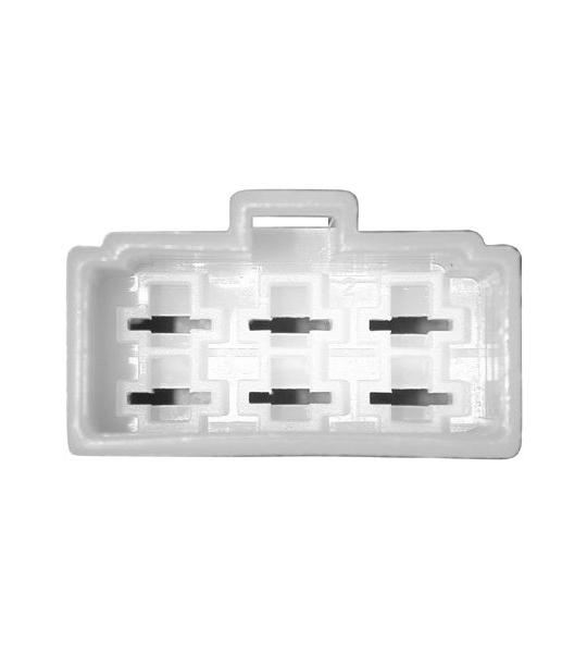 Connettore Rettangolare Femmina con Asola / 6 Faston Maschi per Cavi Elettrici per Piaggio Vari Modelli - PBE982-2