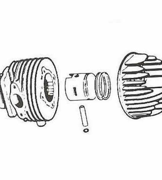 kit cilindro e pistone Vespa 50 - PK50 e Ape 50 a 75 cc. - Elabo - 56030