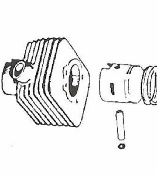 Kit Cilindro D.40 Completo di Pistone E fasce Elastiche Spinotto - 56086