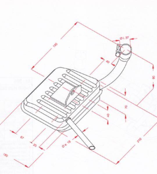 Silenziatore per Piaggio Vespa GL - P204