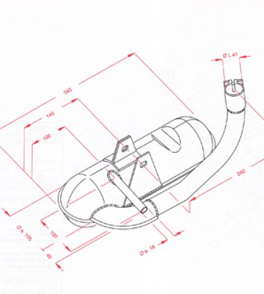 Silenziatore per Piaggio Vespa Rally 180 - P206