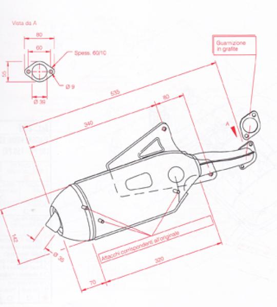 Silenziatore per Piaggio Skipper 125/150, Gilera Typhoon 125 - P229