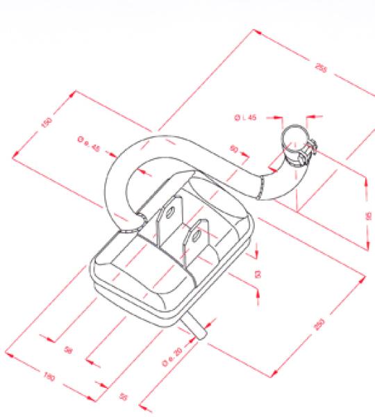 Silenziatore per Piaggio Vespa 200 PE - P232
