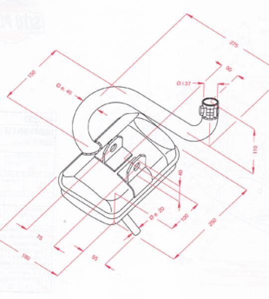 Silenziatore per Piaggio Vespa Cosa 125 - P235